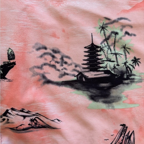 Hurley Men's Tropical Print Swim Shorts - Peach and Mint, Size 28 - Picture 10 of 11